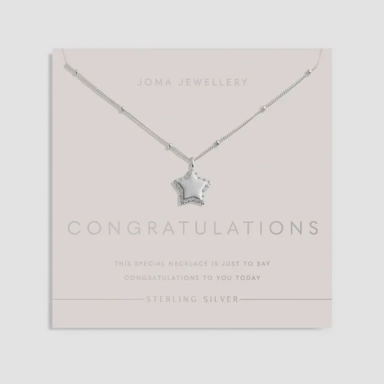 Joma Sterling Silver Congratulations Star Pave Necklace