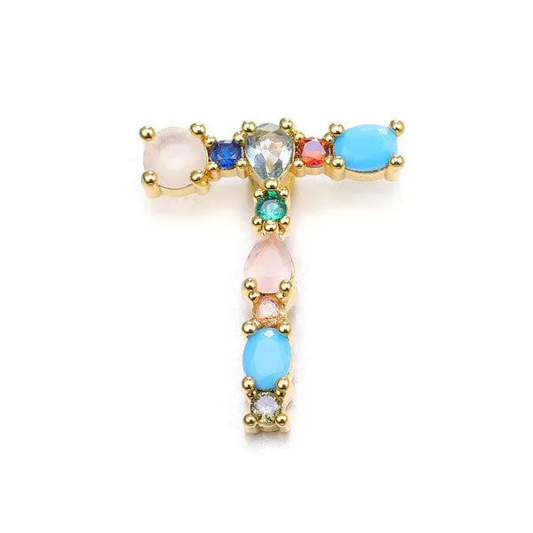 Jude Gem Initial Necklace