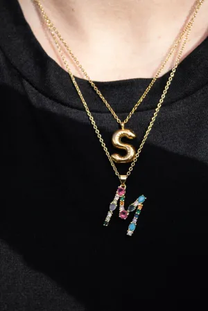 Jude Gem Initial Necklace