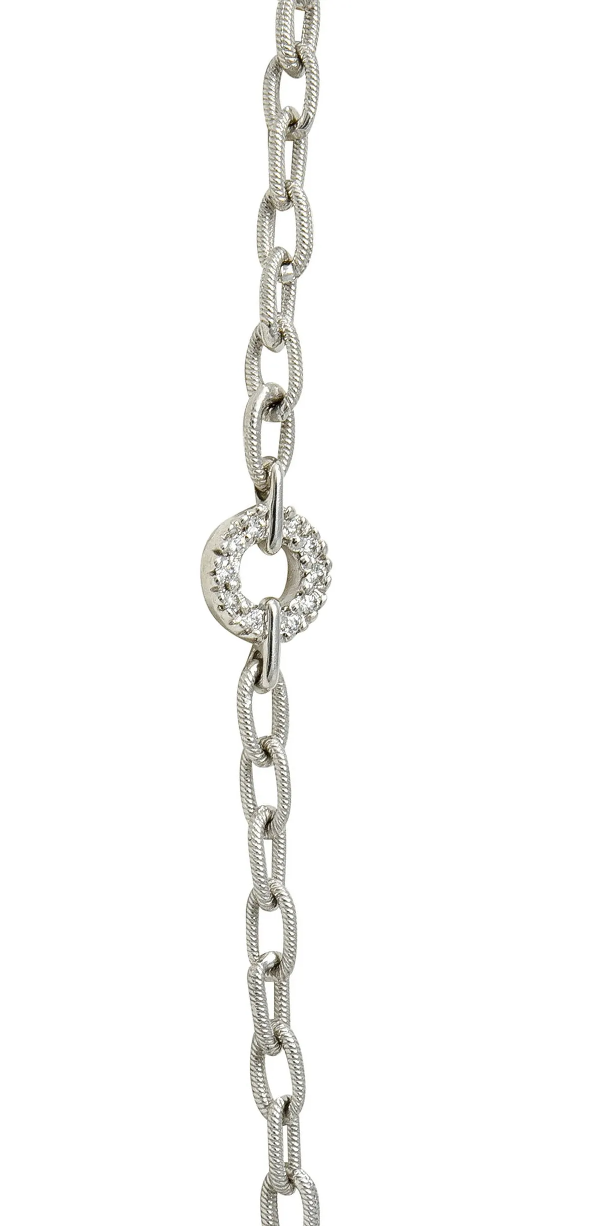 Kunzite 1.21 CTW Diamond 18 Karat White Gold Drop Necklace