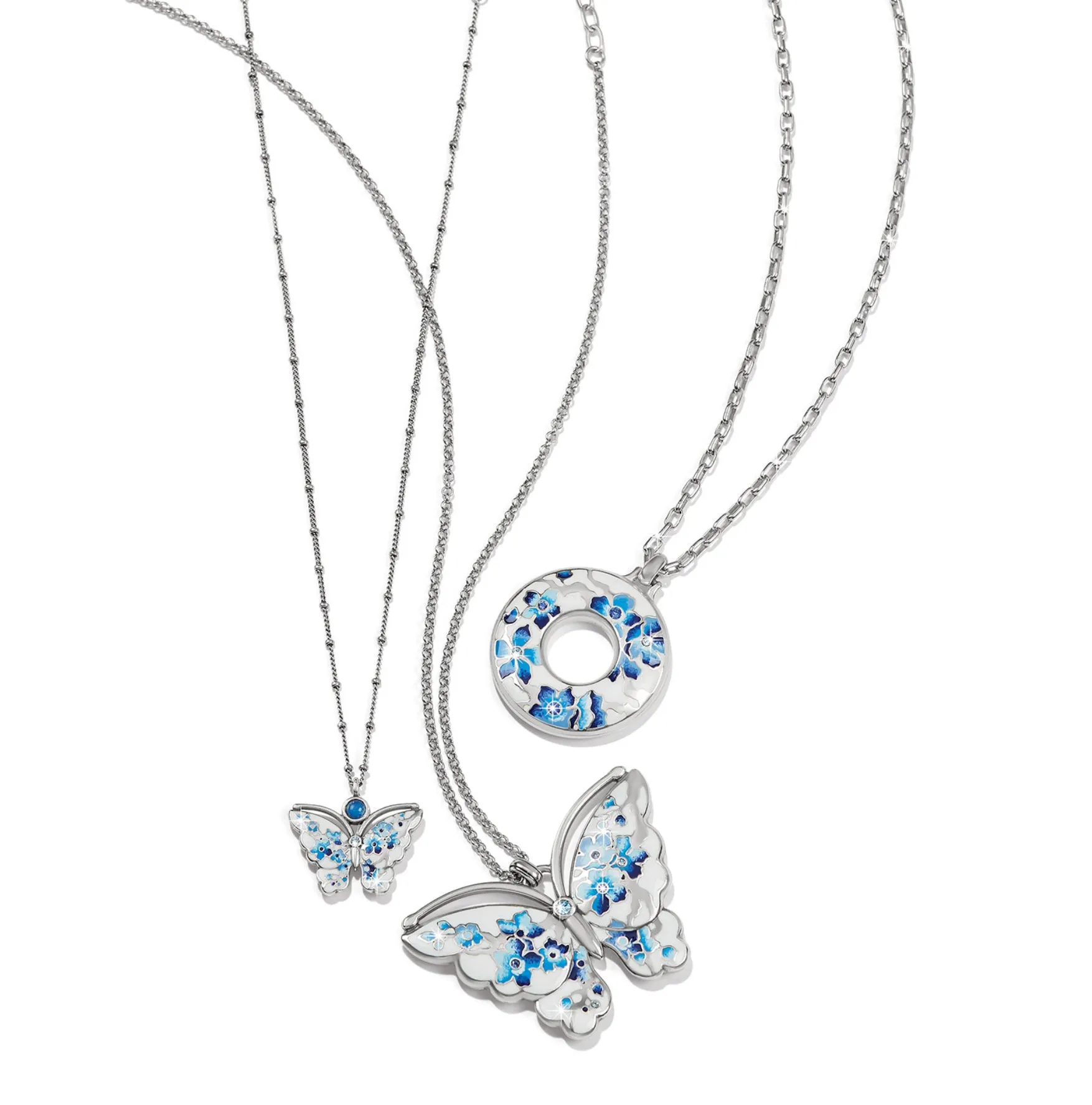 Kyoto In Bloom Blue Butterfly Necklace