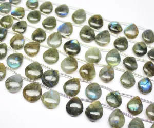Labradorite Smooth Heart Drop Jewelry Loose Gemstone Beads Strand 7" 13mm 16mm