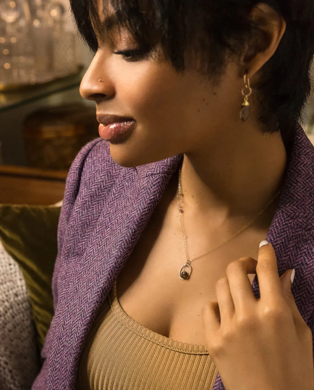 Laura J Autumn Asymmetry Necklace