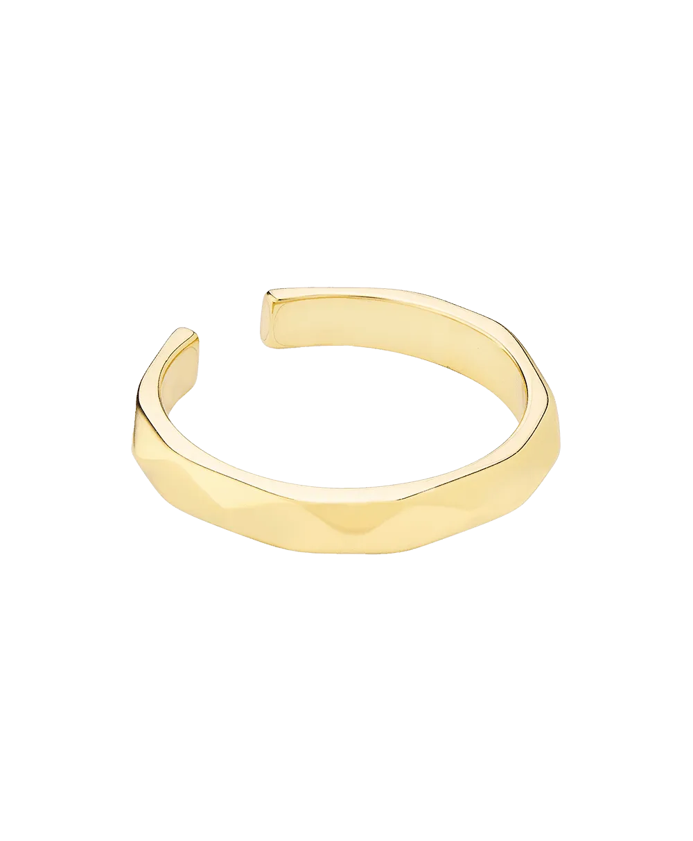 Lene Hex Ring 18ct Gold Plate