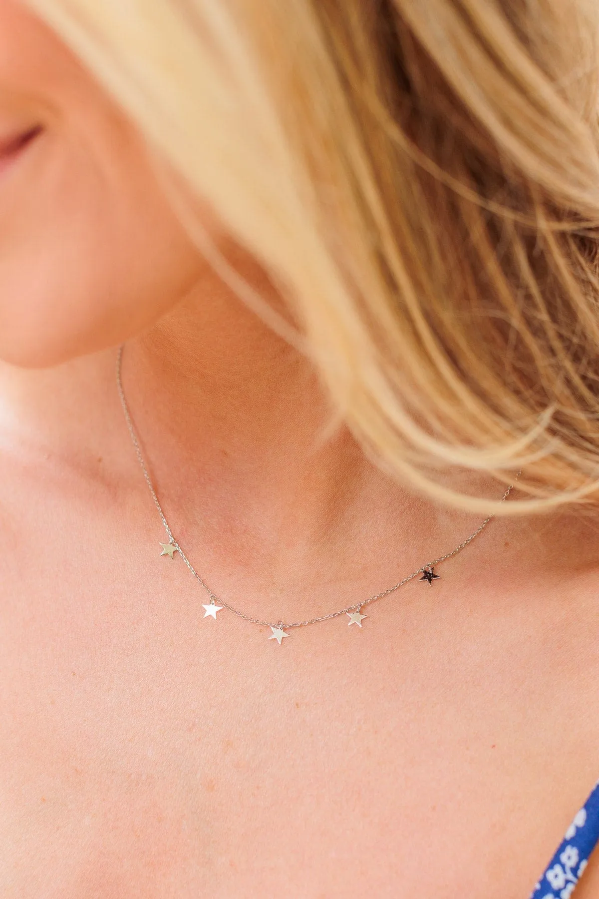 Let's Go Stargazing Chain Necklace- Silver
