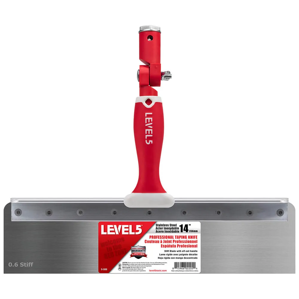 Level 5 Stainless Steel Stiff Offset Knife with Soft Grip Handle