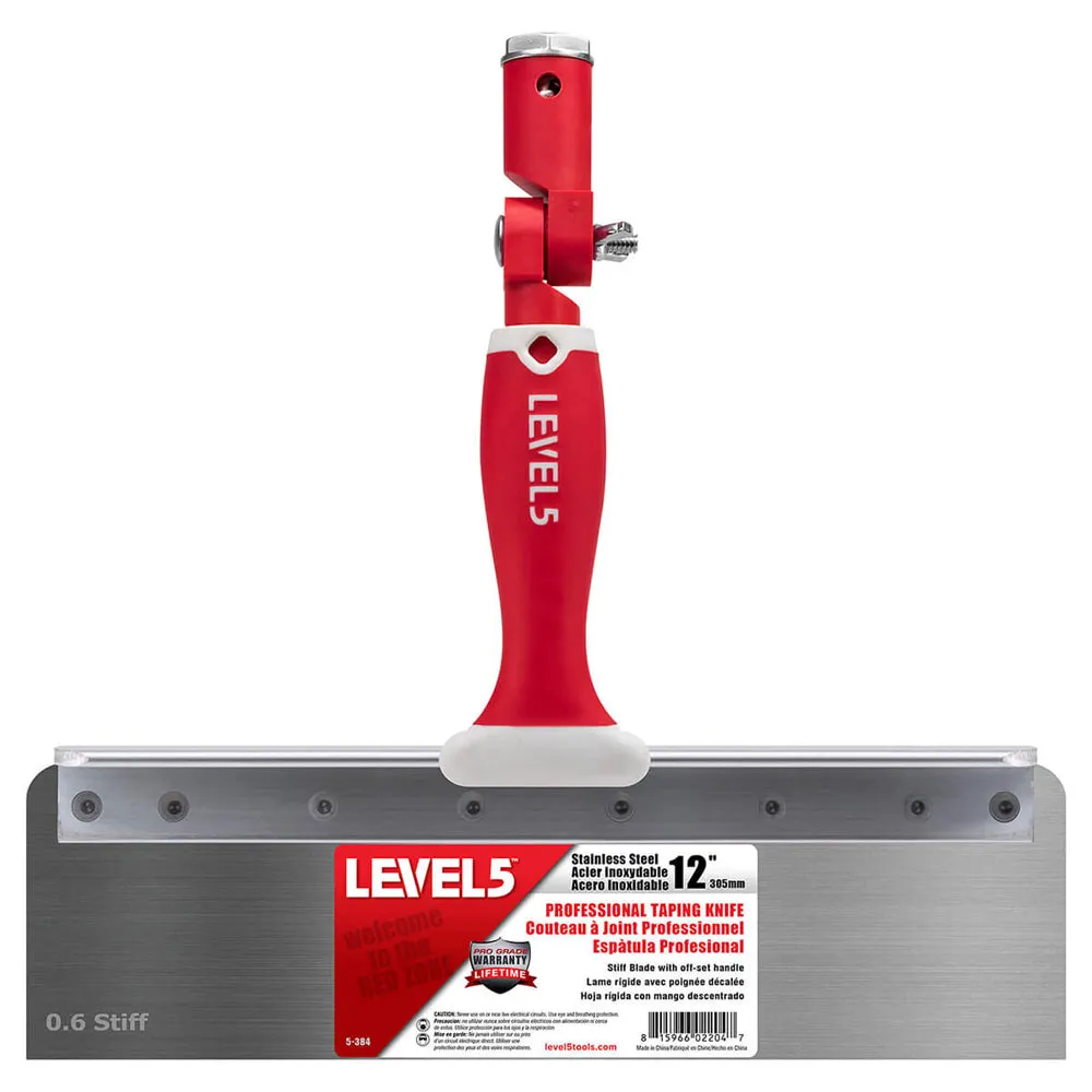Level 5 Stainless Steel Stiff Offset Knife with Soft Grip Handle