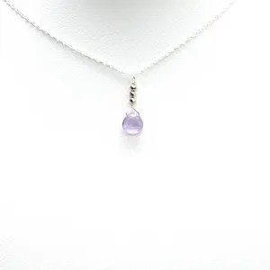 Light Amethyst Raindrop Silver Necklace