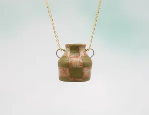 Light Green Checker Pot Necklace