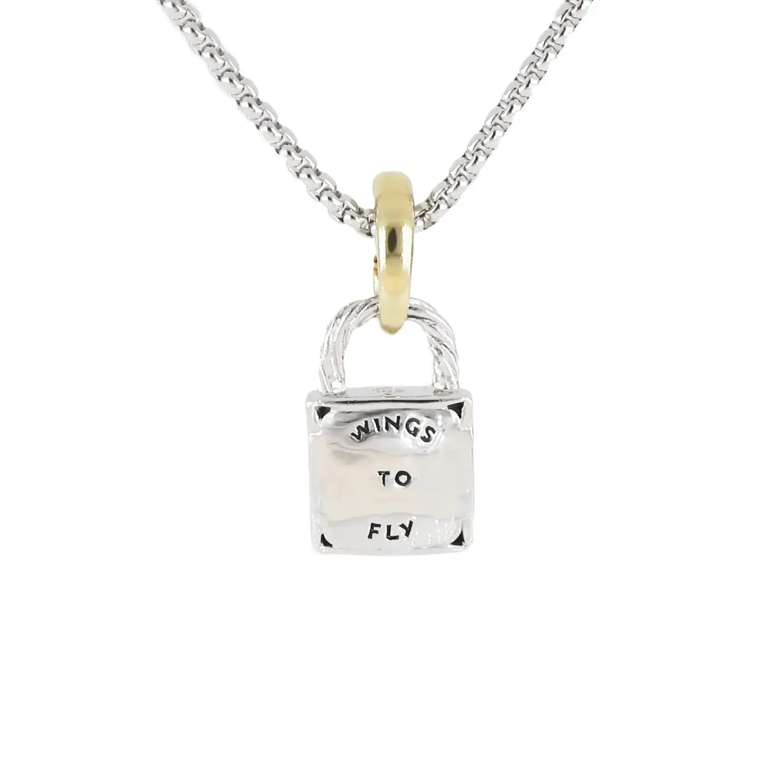 Lock & Key Butterfly “Wings to Fly” Necklace 16-18" Chain