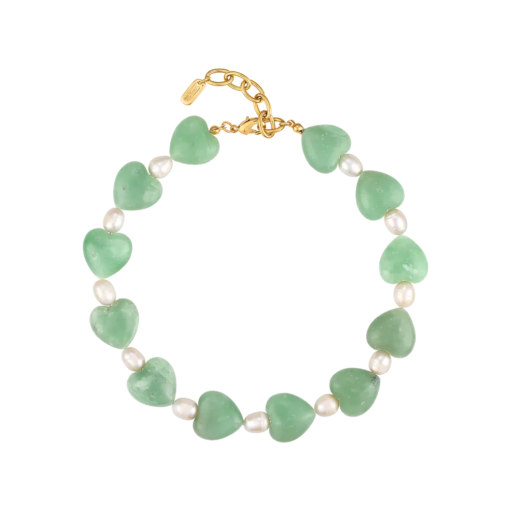 Logan Tay Aqua Heart Stone Necklace