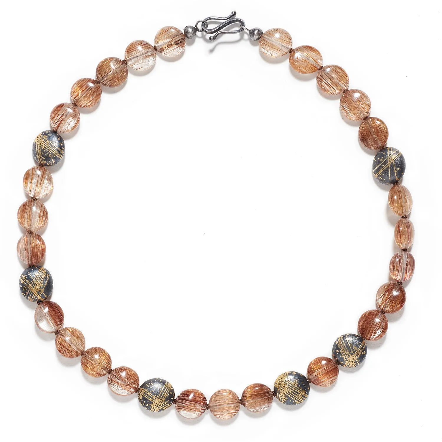 Long Necklace with Rutilated Quartz