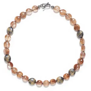 Long Necklace with Rutilated Quartz