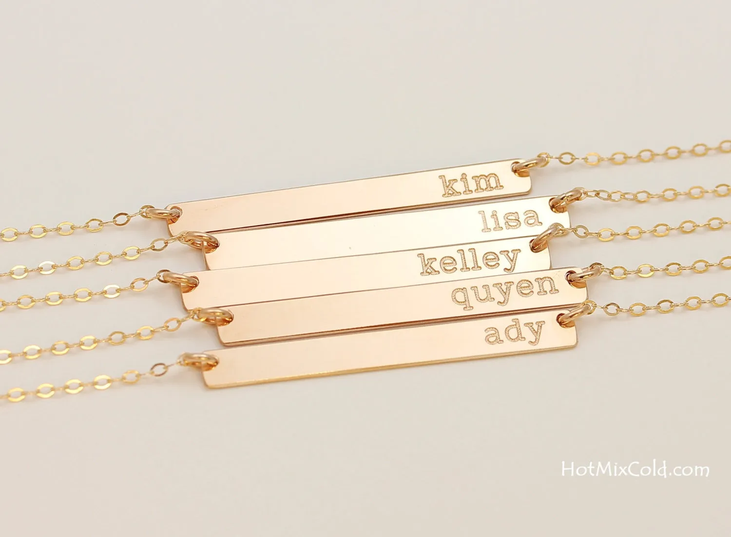 Long Skinny Bar Necklace, 1,5" Bar