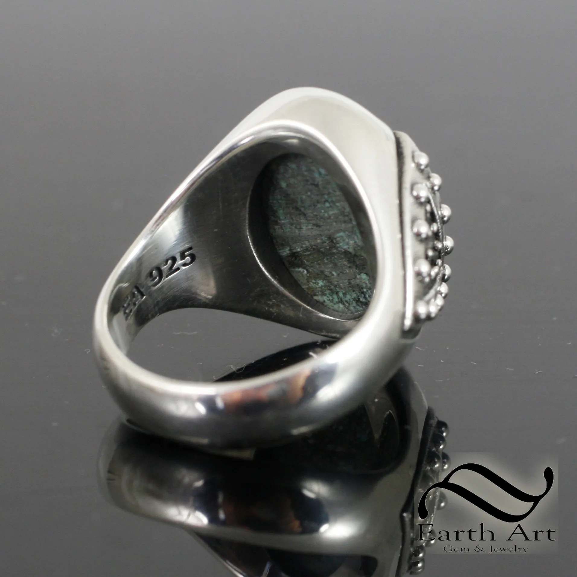 Lord's Turquoise Pauldron Ring in Sterling Silver - Signet Ring