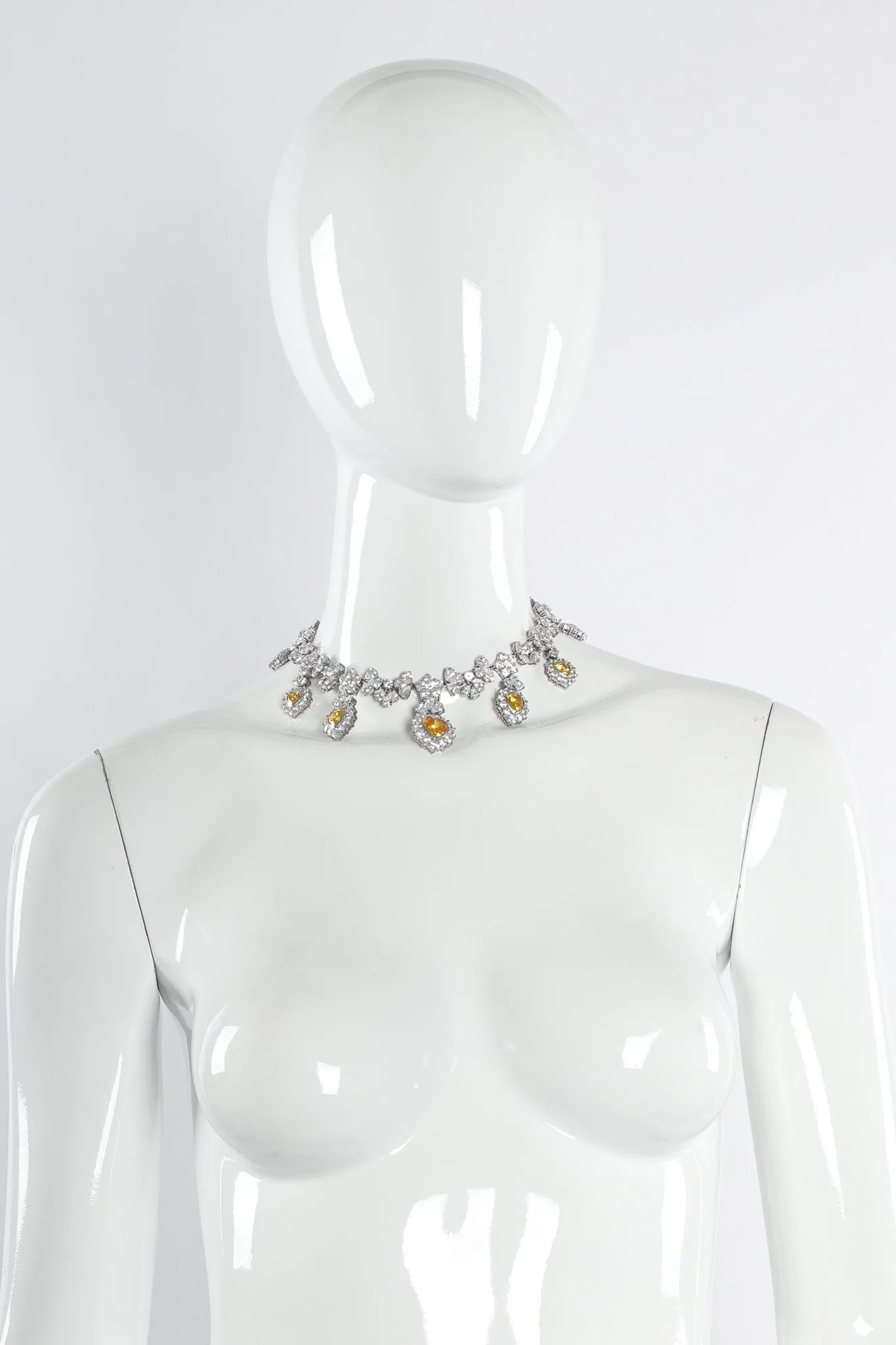 Love Flower Sterling Crystal Choker Necklace