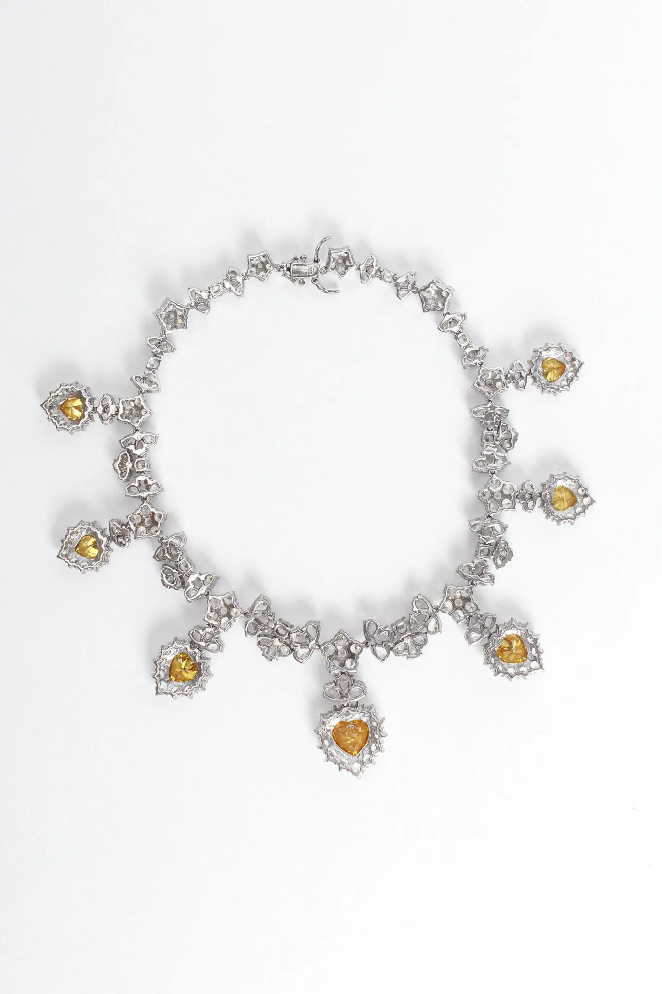 Love Flower Sterling Crystal Choker Necklace