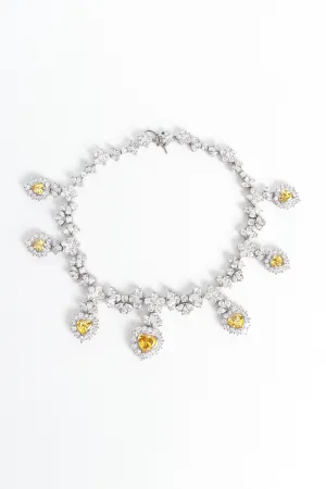 Love Flower Sterling Crystal Choker Necklace