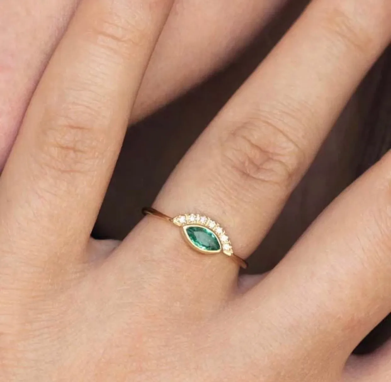 Marquise Crown Ring