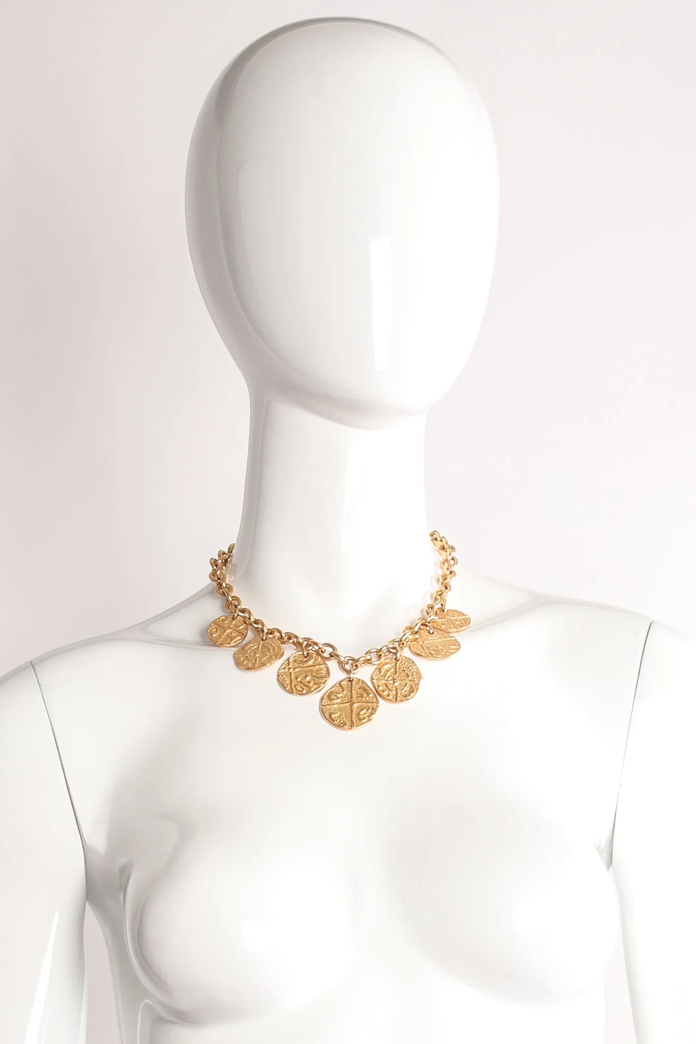 Matte Coin Collar Necklace