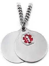 Medilog ID Stainless Steel 26" Necklace with Round Pendants