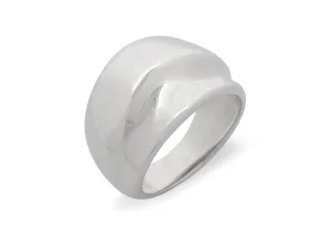 Medium Domed Wave Ring, Sterling Silver