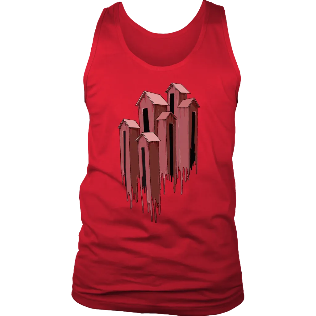 Melting Houses T-shirt, Unusual Gift Shirt, Melting Houses Shirt