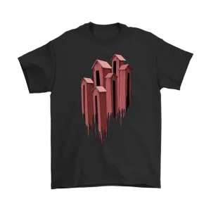 Melting Houses T-shirt, Unusual Gift Shirt, Melting Houses Shirt