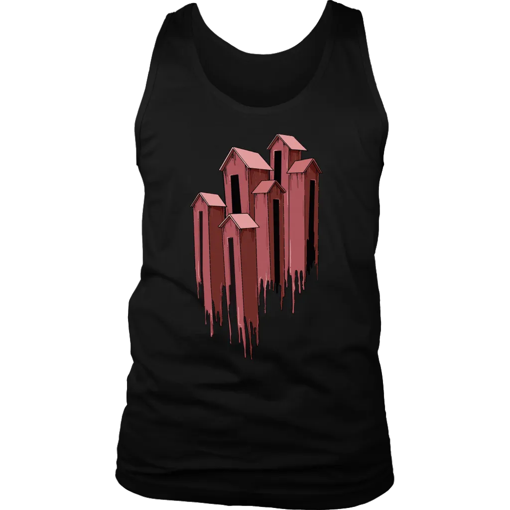 Melting Houses T-shirt, Unusual Gift Shirt, Melting Houses Shirt