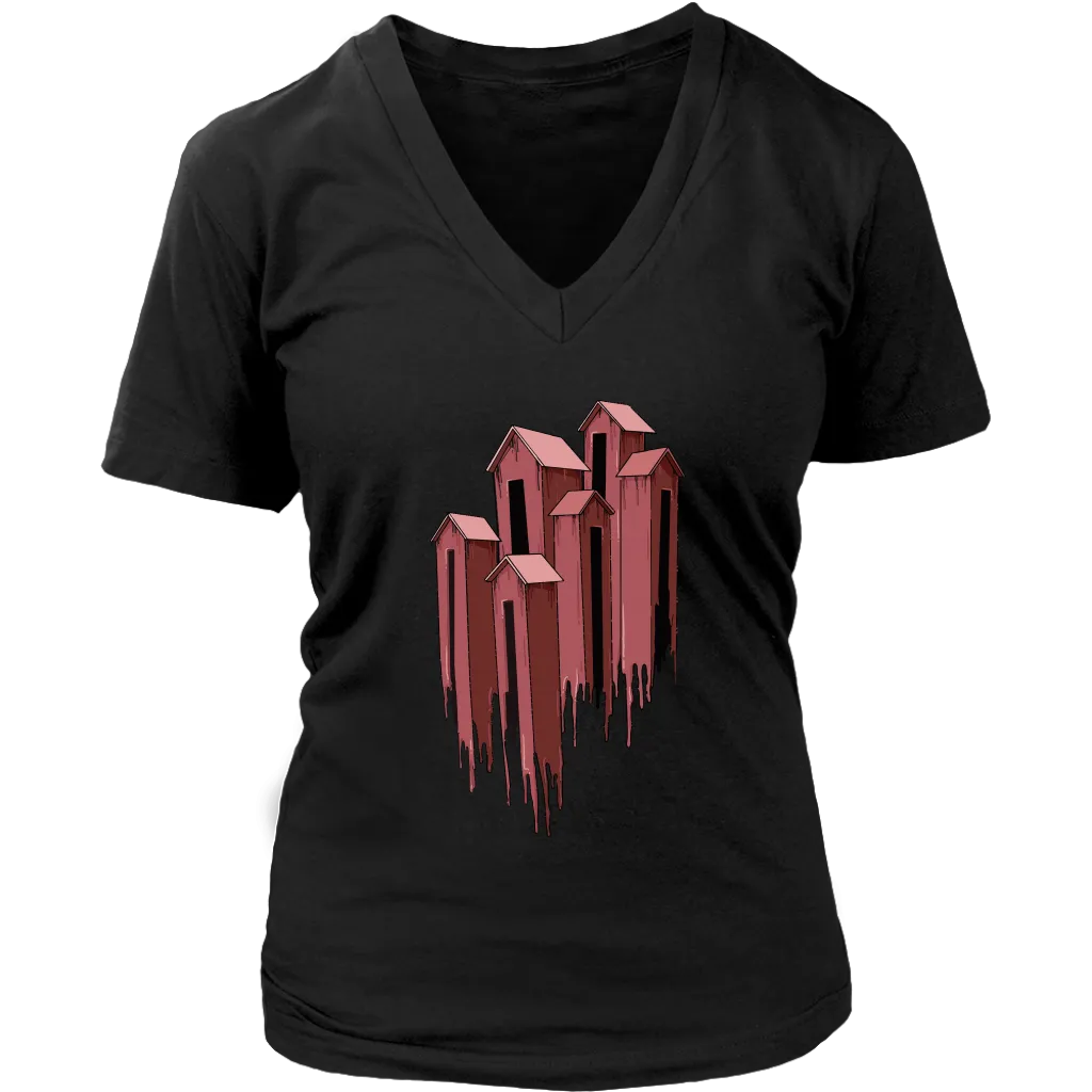 Melting Houses T-shirt, Unusual Gift Shirt, Melting Houses Shirt