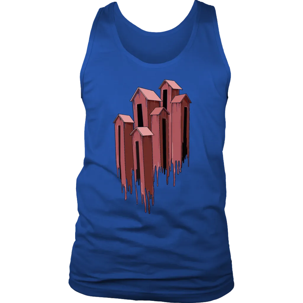 Melting Houses T-shirt, Unusual Gift Shirt, Melting Houses Shirt