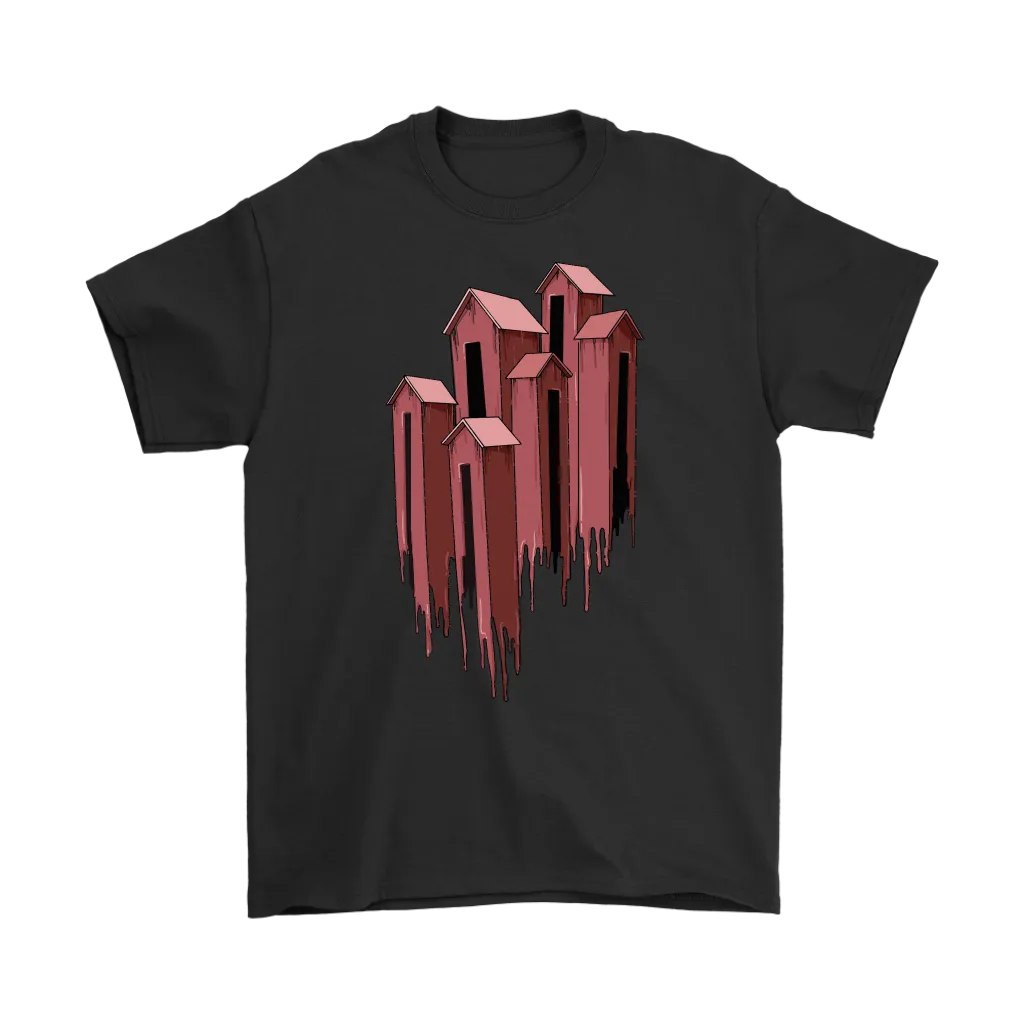 Melting Houses T-shirt, Unusual Gift Shirt, Melting Houses Shirt