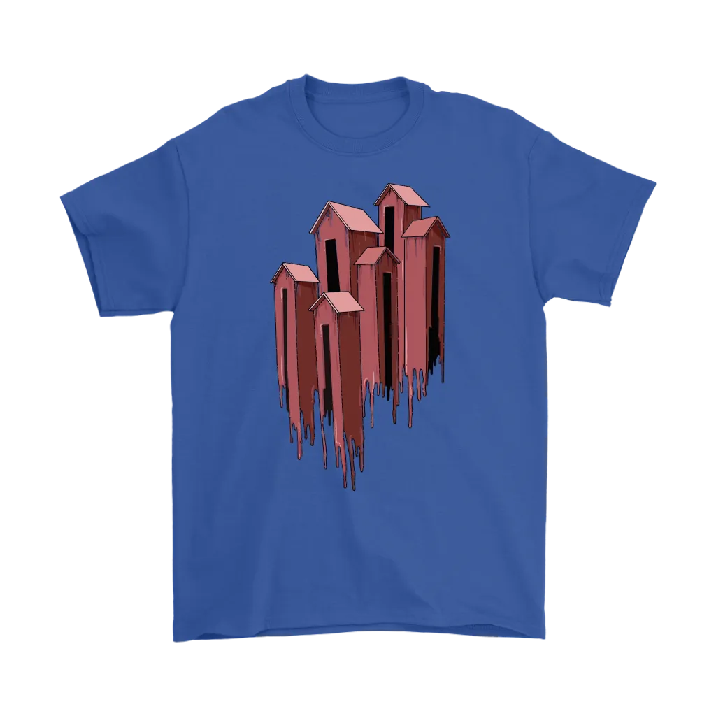 Melting Houses T-shirt, Unusual Gift Shirt, Melting Houses Shirt