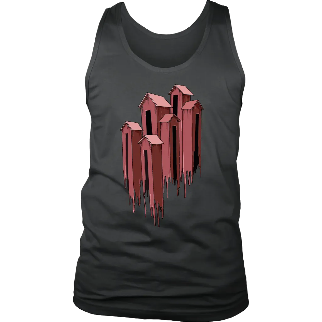 Melting Houses T-shirt, Unusual Gift Shirt, Melting Houses Shirt