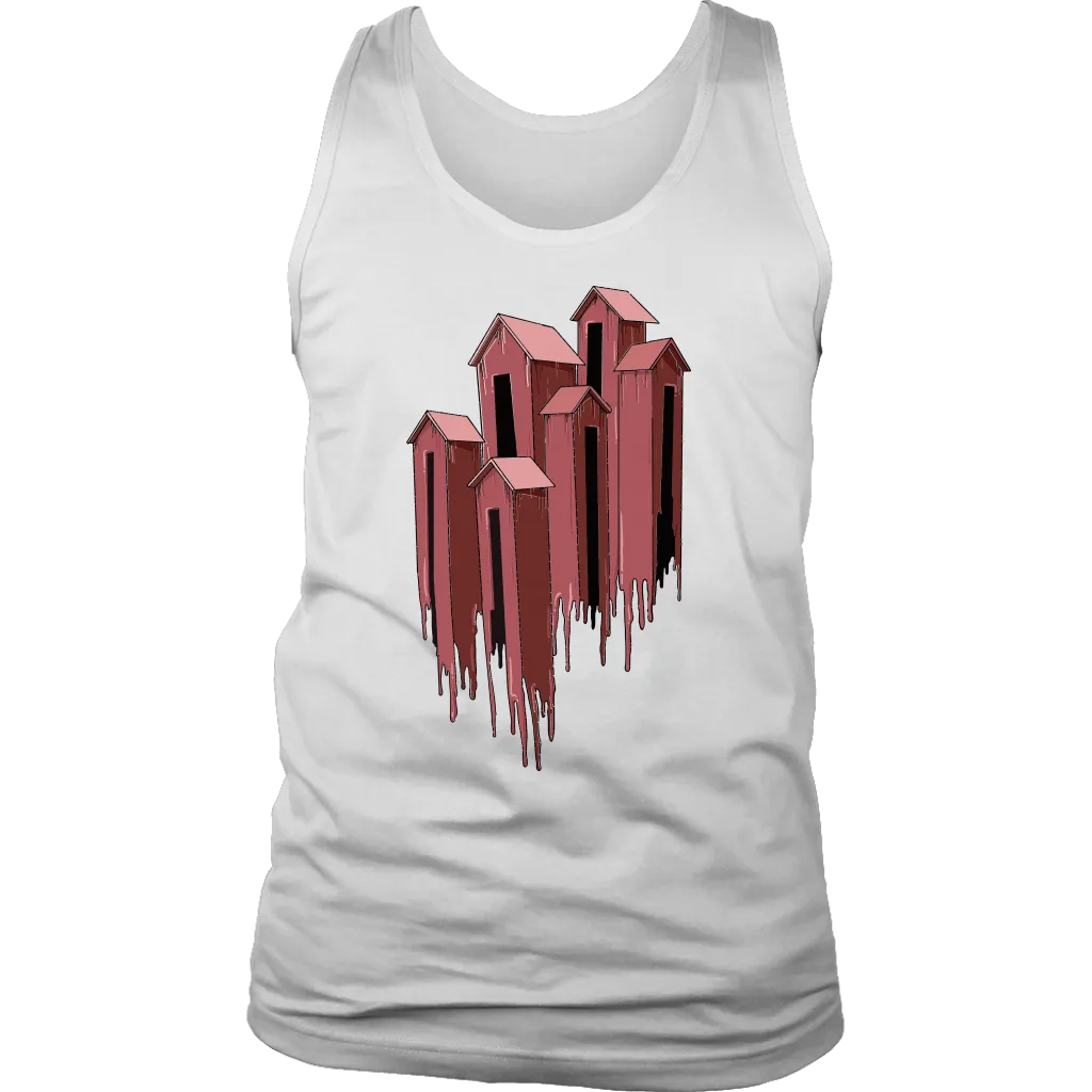 Melting Houses T-shirt, Unusual Gift Shirt, Melting Houses Shirt