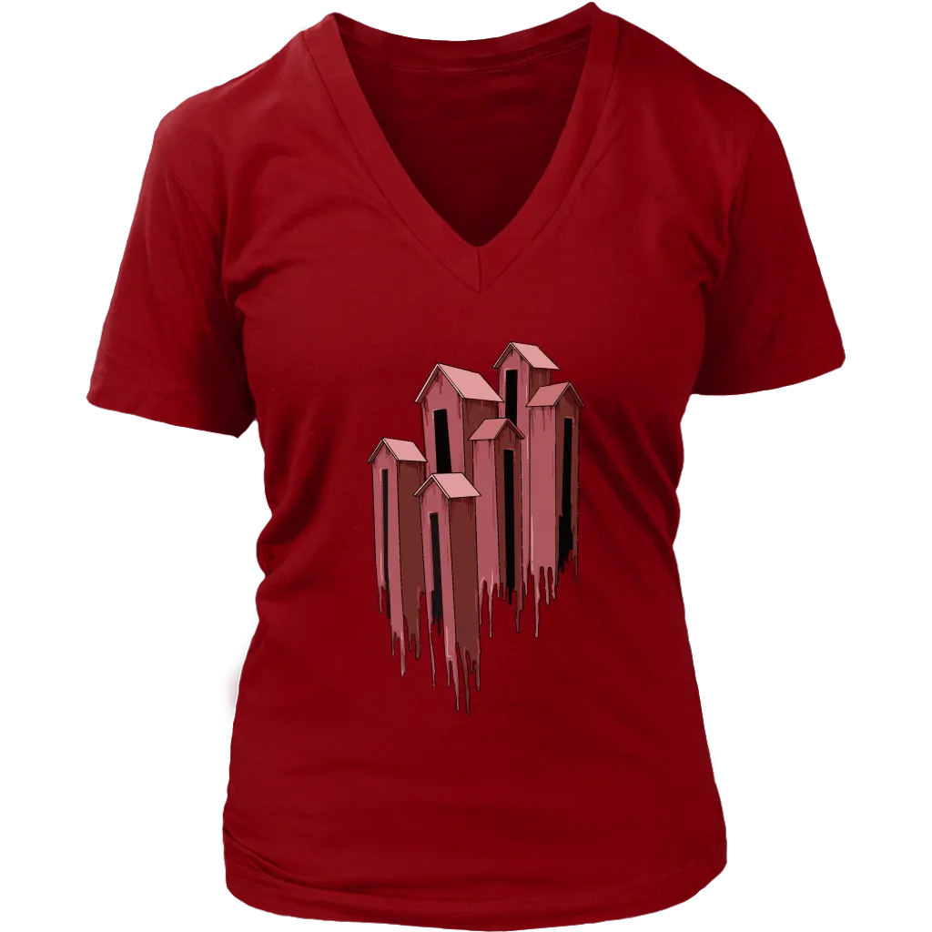 Melting Houses T-shirt, Unusual Gift Shirt, Melting Houses Shirt