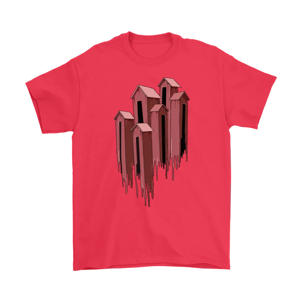 Melting Houses T-shirt, Unusual Gift Shirt, Melting Houses Shirt