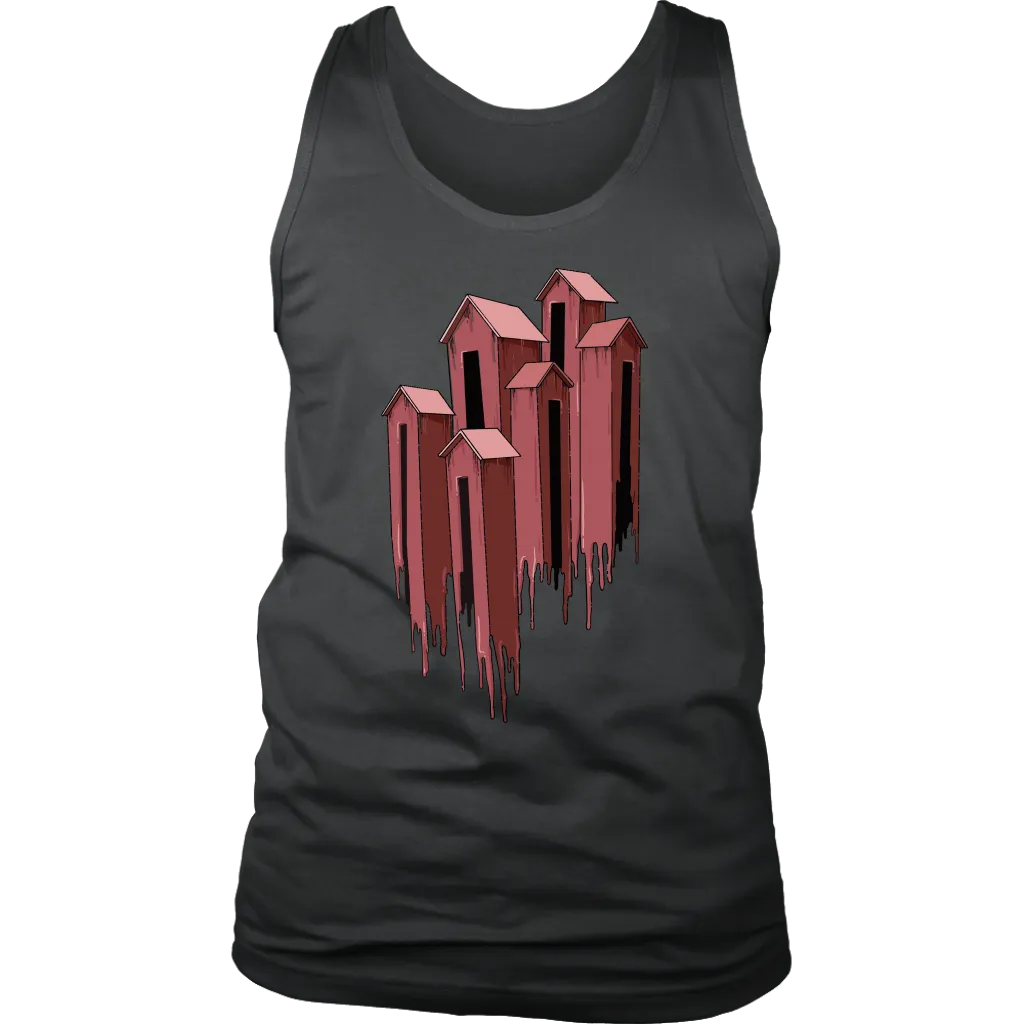 Melting Houses T-shirt, Unusual Gift Shirt, Melting Houses Shirt