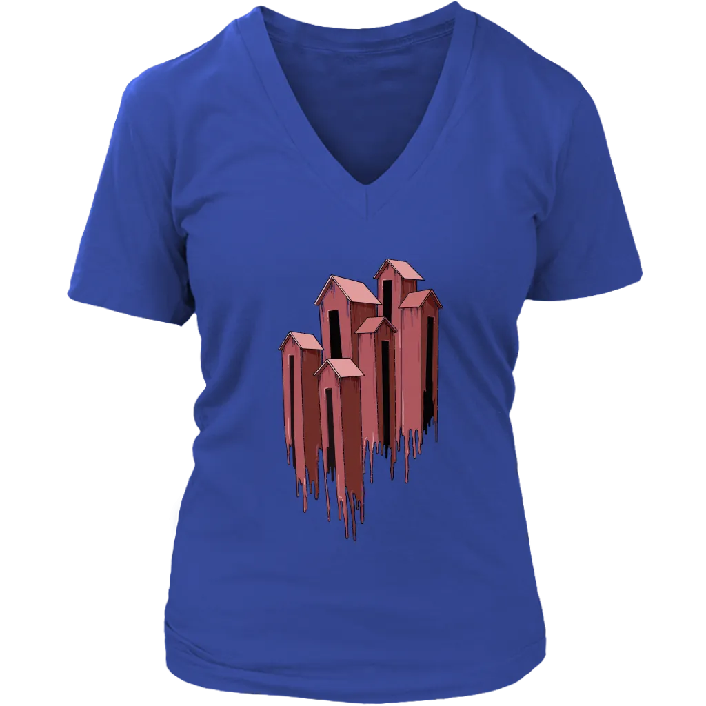 Melting Houses T-shirt, Unusual Gift Shirt, Melting Houses Shirt