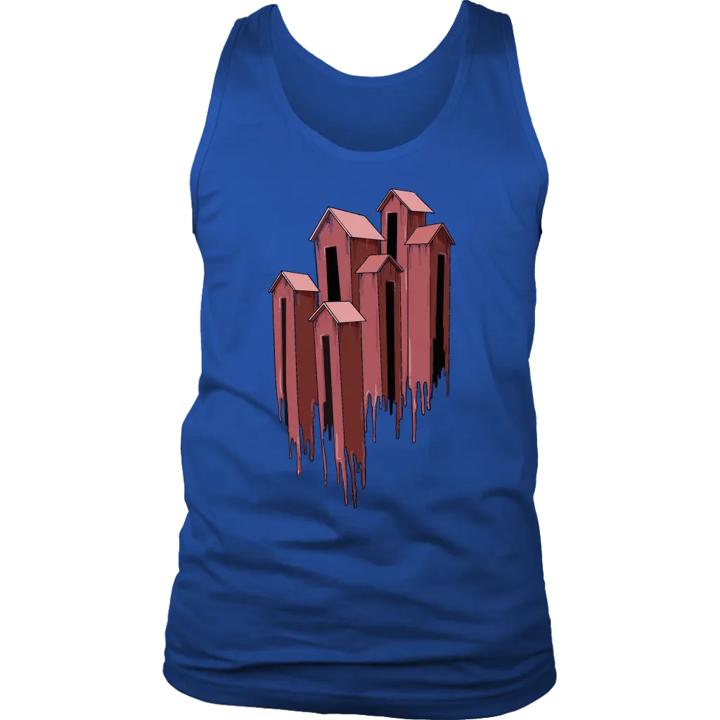 Melting Houses T-shirt, Unusual Gift Shirt, Melting Houses Shirt