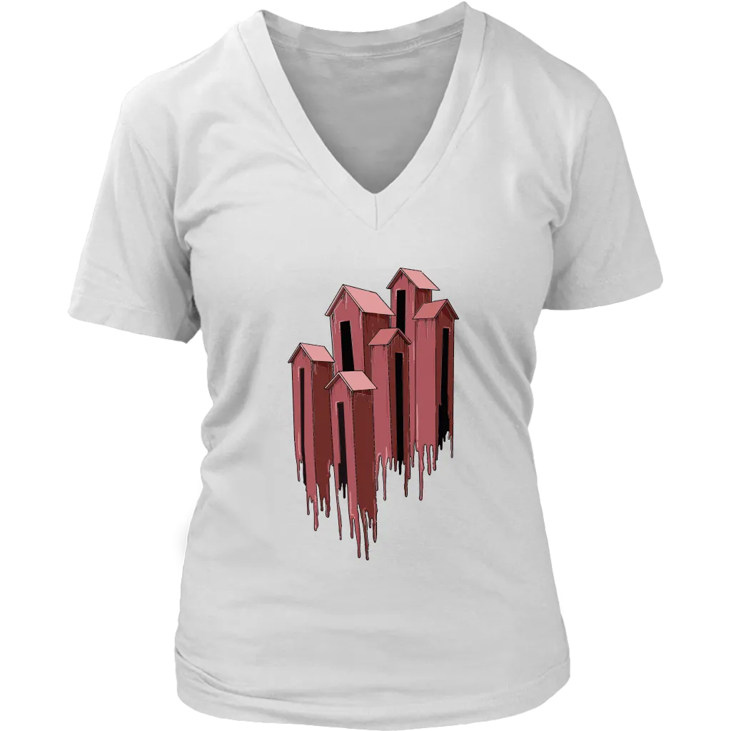 Melting Houses T-shirt, Unusual Gift Shirt, Melting Houses Shirt