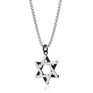 Men's Two-Tone Star of David Necklace