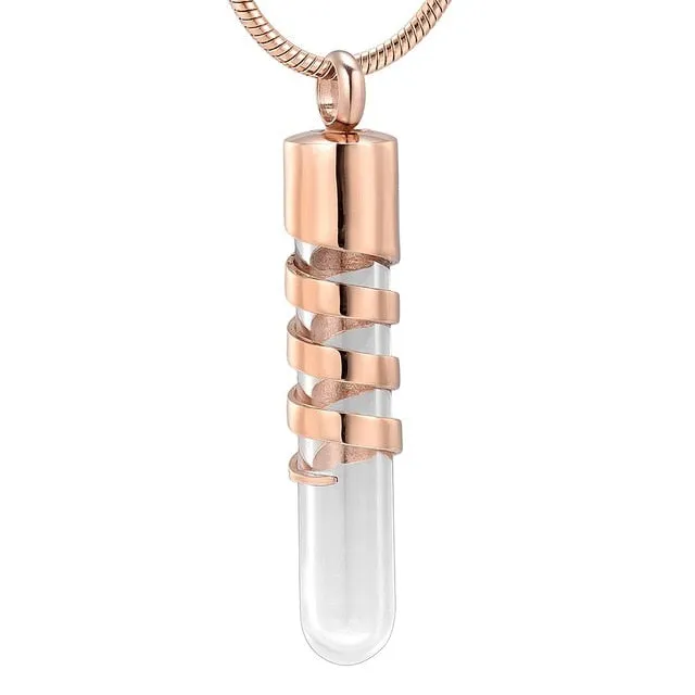Metal & Glass Vial Necklace