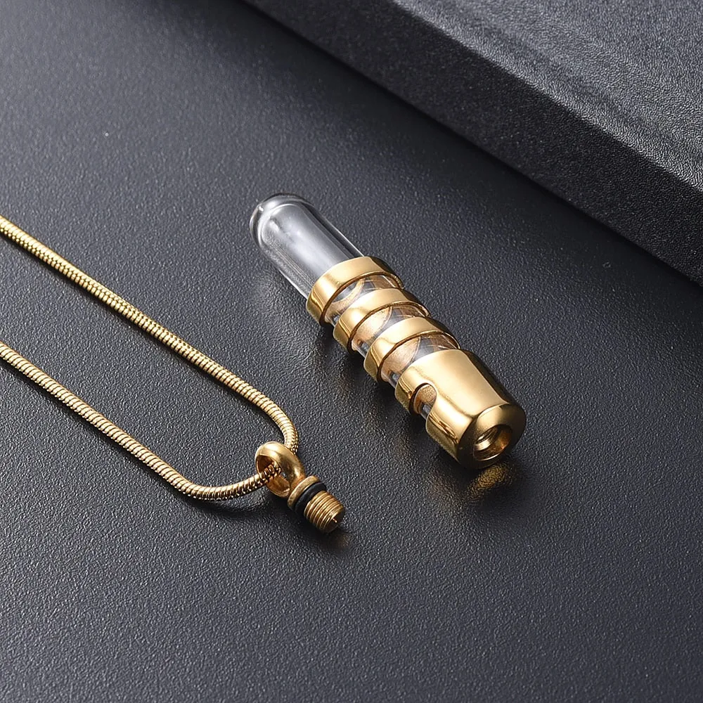 Metal & Glass Vial Necklace