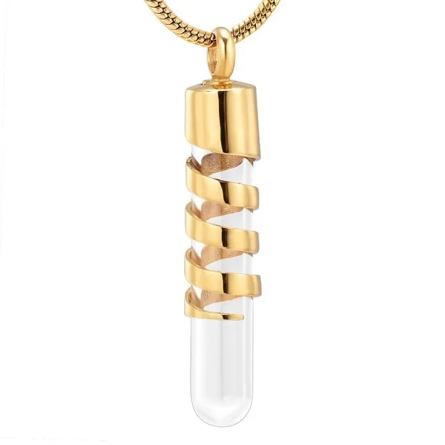 Metal & Glass Vial Necklace