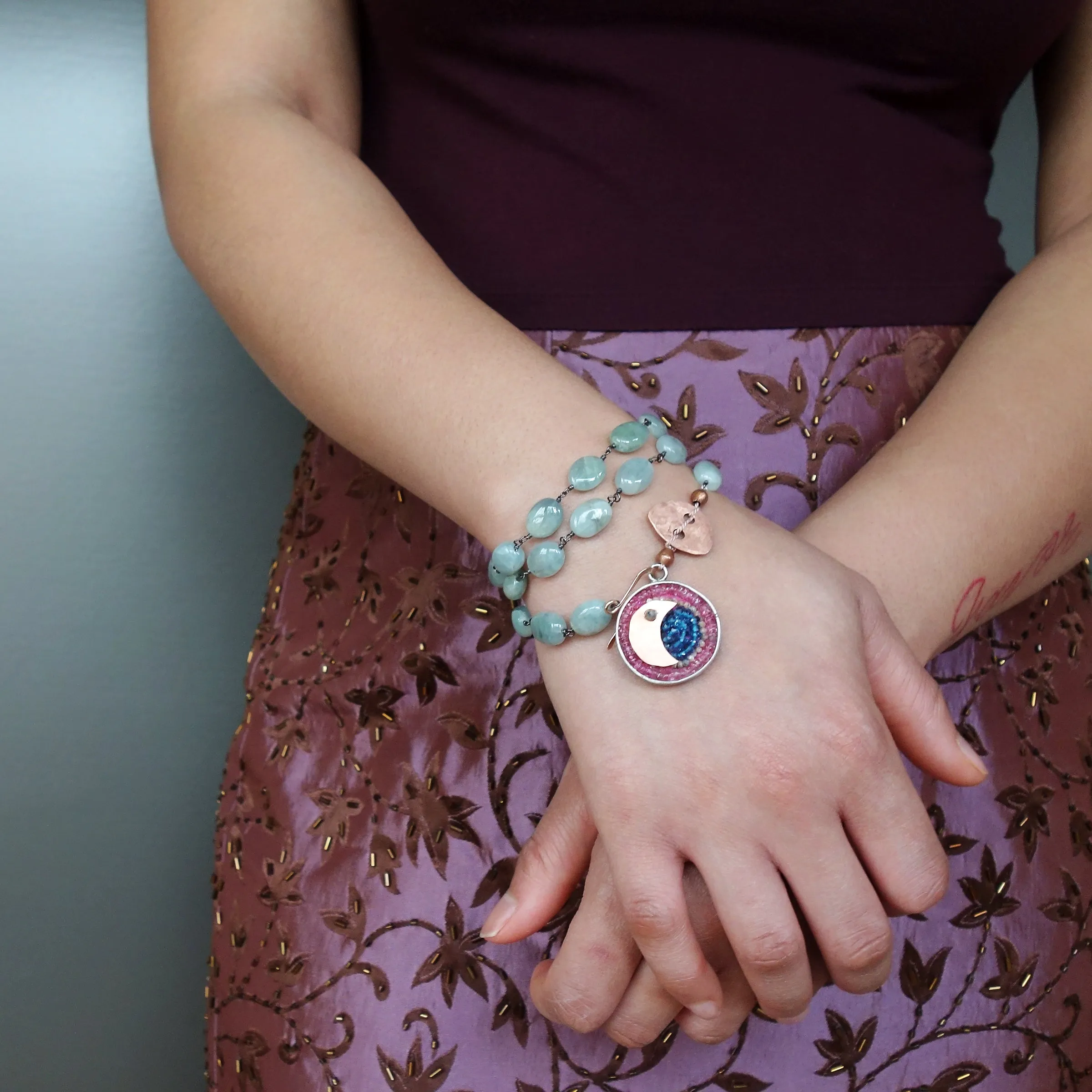 Midnight Moon Dances on the Water Necklace/Bracelet