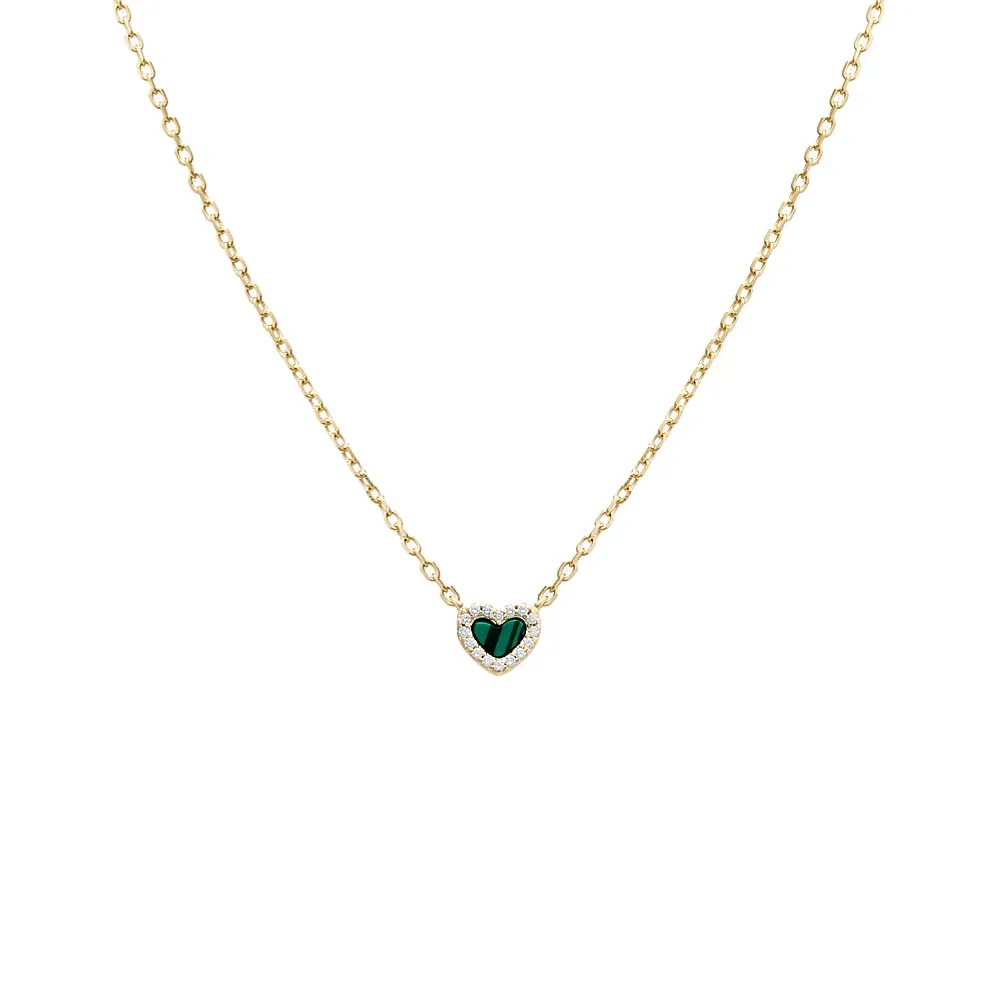 Mini Pave Colored Gemstone Pendant Necklace