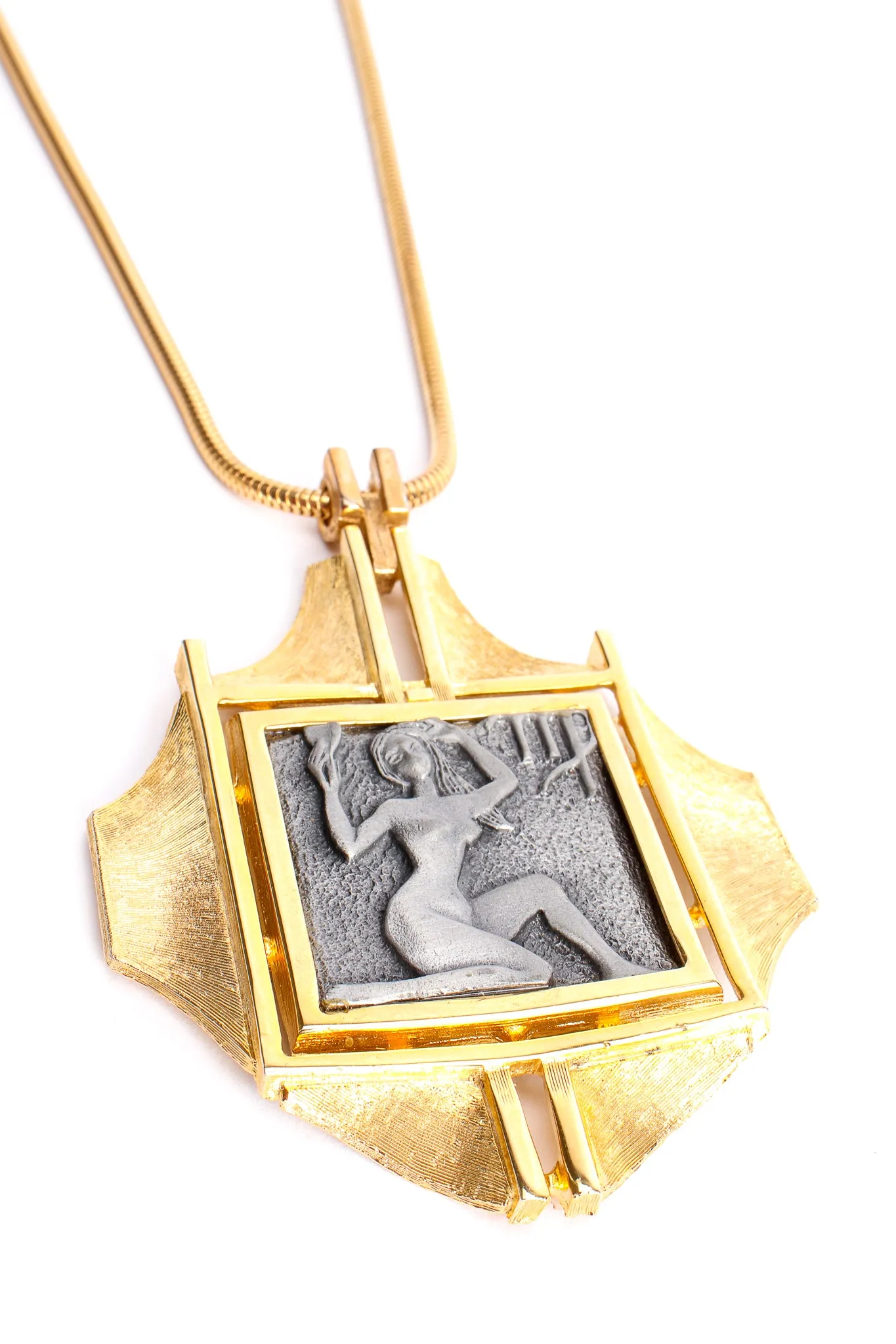 Modernist Virgo Pendant Necklace