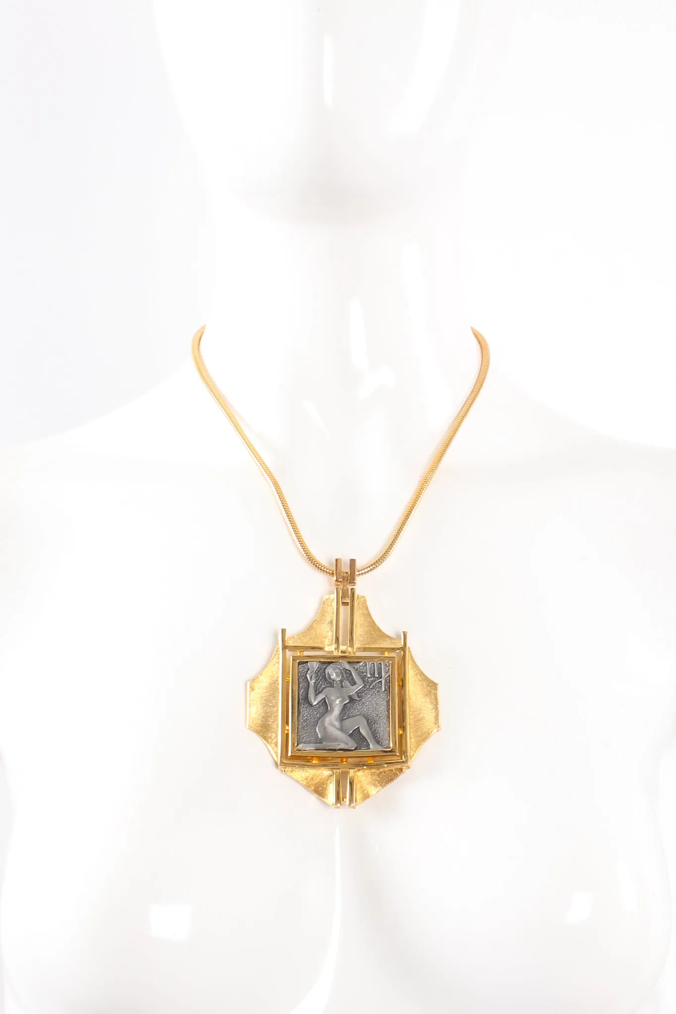 Modernist Virgo Pendant Necklace