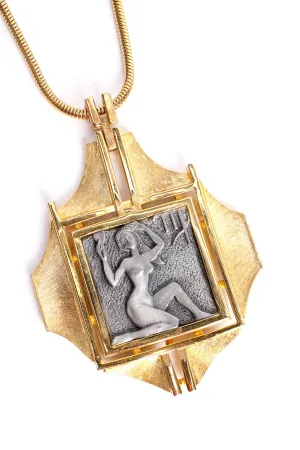 Modernist Virgo Pendant Necklace